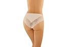 Romantic cheeky panties, plain front, partially lace back